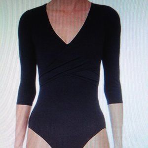 Danskin 3/4 sleeve wrap body suit